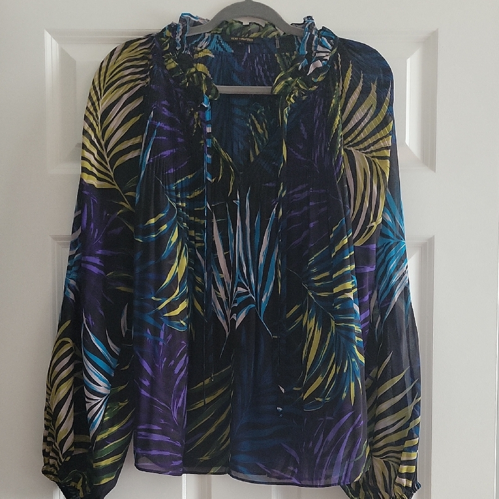 Kobi Halperin Multicolor Leaf Print Blouse